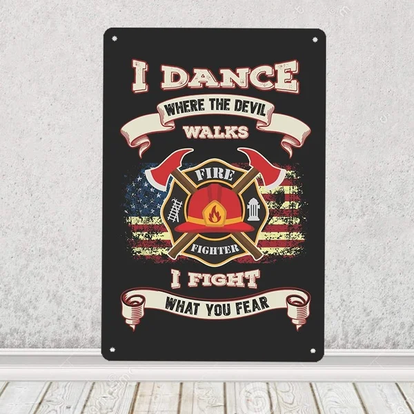 

Firefighters Metal Tin Sign Metal Retro Style Tin Wall Plaques Gifts Wall Art Wall Decor