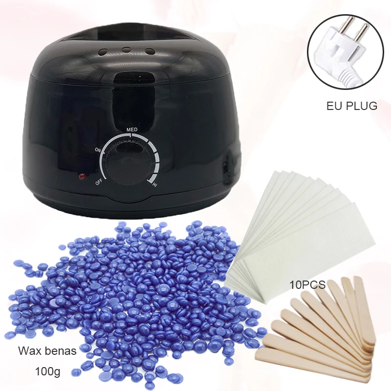 Депиляционный воск набор черный цвет теплее машина парафин нагреватель для рук и