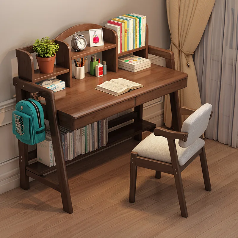 Solid Wood Computer Desk Children's Furniture Lifting Table Simple Home Student Study Bedroom Adjustable |