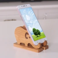 accessories practical desktop bracket universal phone holder wooden cartoon elephant bamboo storage rack portable tablet stand