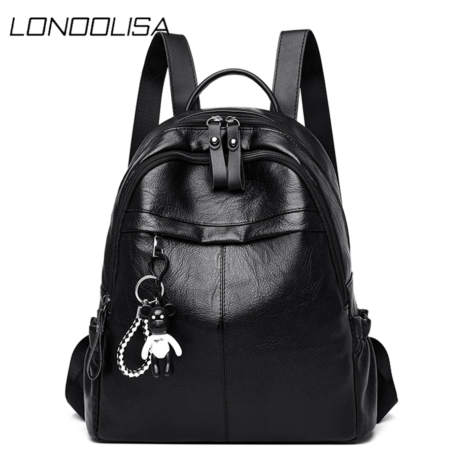 

Повседневный женский рюкзак из мягкой кожи, дизайнерский высококачественный однотонный рюкзак на плечо для женщин 2020, рюкзаки для школы, дл...