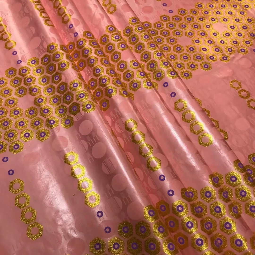 Новый узор! 5 ярдов сохраняющая блеск африканская богатая ткань зеленая