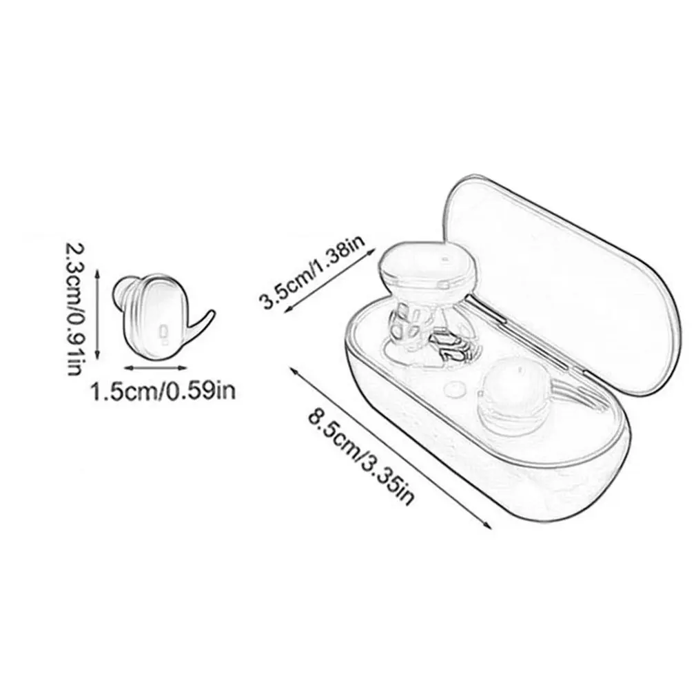 

Talking Stereo Wireless Headset Battery Display Voice Control Sports Headset With Charging Compartment