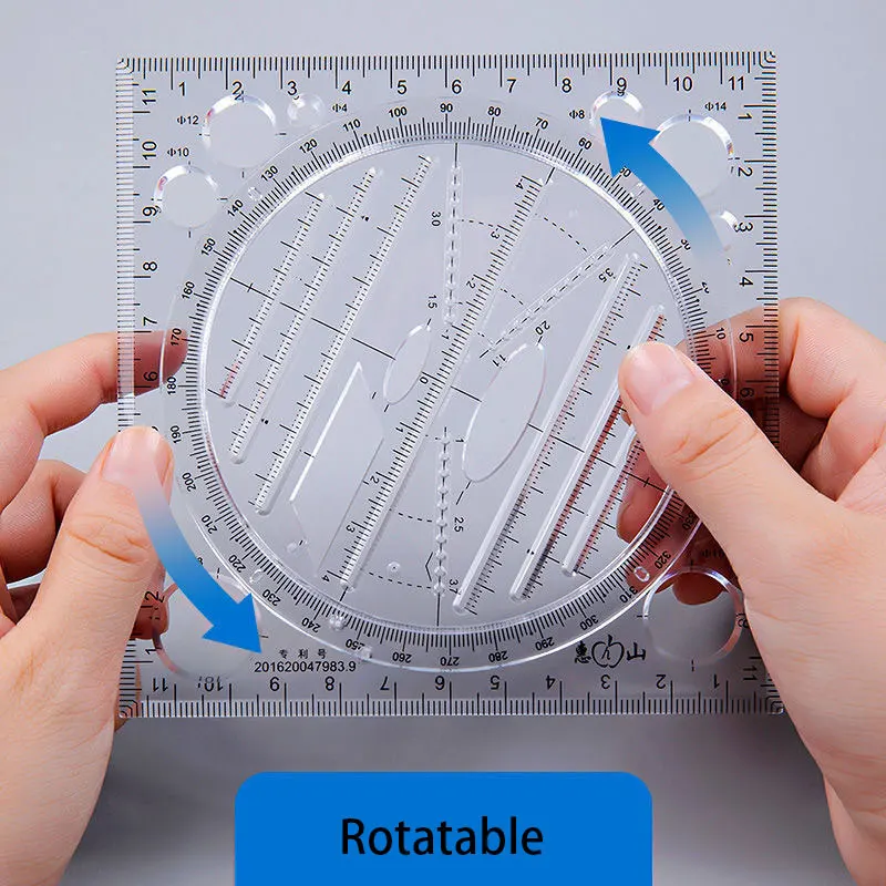 

Multifunctional Drawing Template Art Design Construction Architect Stereo Geometry Ellipse Drafting Scale Ruler Measuring Tool