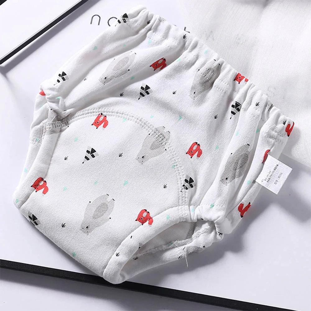 Reusable Cloth Diapers 4Layers Baby Cotton Training Pants Mermaid Baby Nappies for Girls Boys Cotton Panties Toddler Underwear