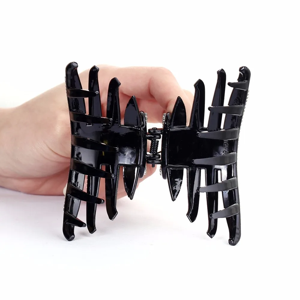 Модные женские большие Когти для волос женщин черные/коричневые шпильки