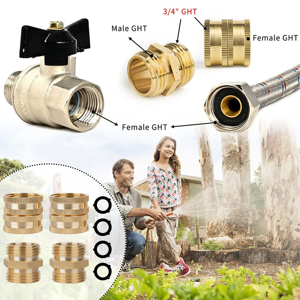 

3/4 Inch Fittings Quick Connect Male To Male Thread Brass Connector Tubing Garden Hose Adapter Leakproof Irrigation System Yard