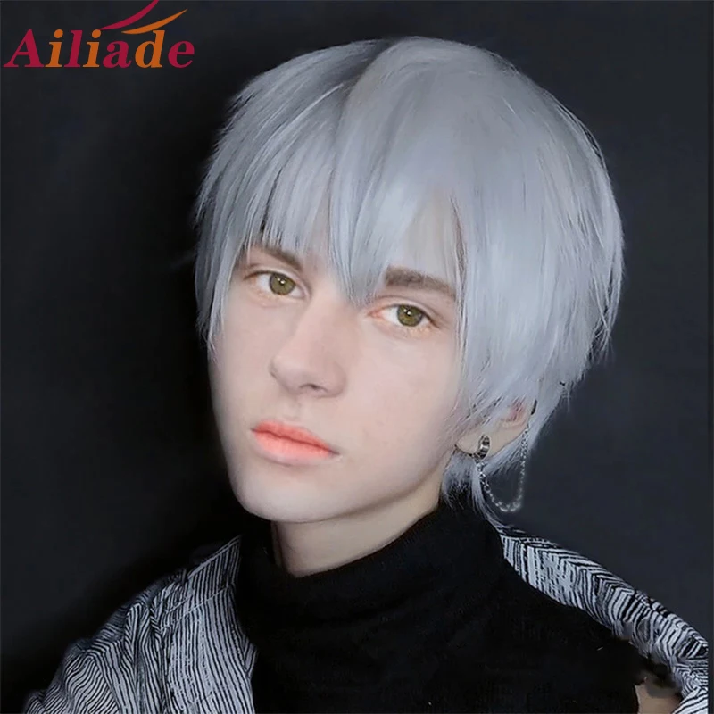 Парик Ailiade для косплея мужчин и женщин синтетический термостойкий с короткими
