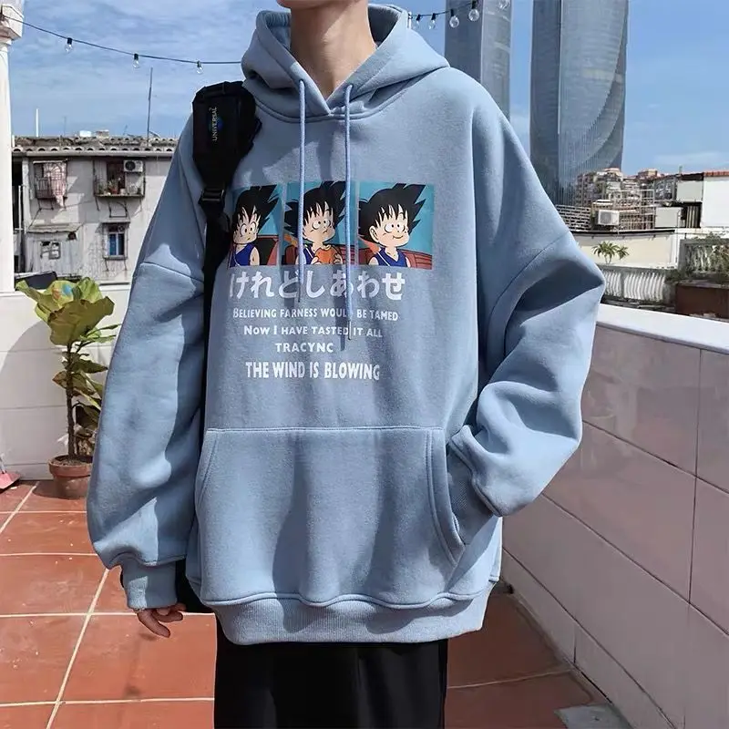 

Men's Hooded Sweatershirts Spring Autumn Wild Trend Loose Hong Kong Lovers Brand Hedging Hip-hop Cartoon Students Sweatshirt