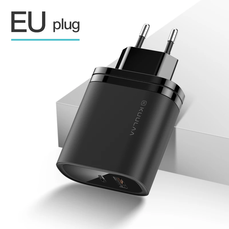 EU Black KUULAA Quick Charge 4,0 3,0 36 Вт USB зарядное устройство PD 3,0 Supercharge Быстрая зарядка зарядное устройство для телефона для Xiaomi Mi 9 8 iPhone X XR XS Max - Тип штекера: EU Black