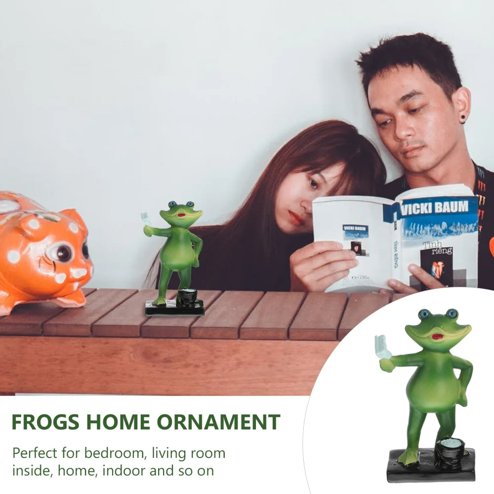 

2pcs Frogs Home Decoration Couple Frogs Decor Resin Shower Frogs Crafts