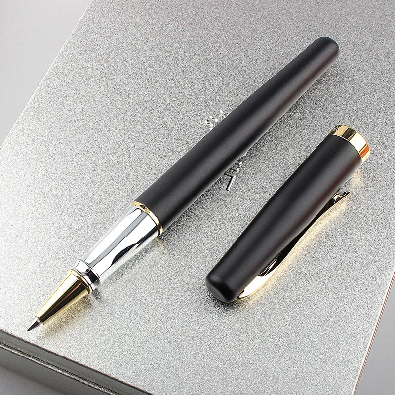 

Duke Rollerball Pen Metal 209 Advanced Steel Writing Pen, Matte Black with Gold Clip for Office/Home/School