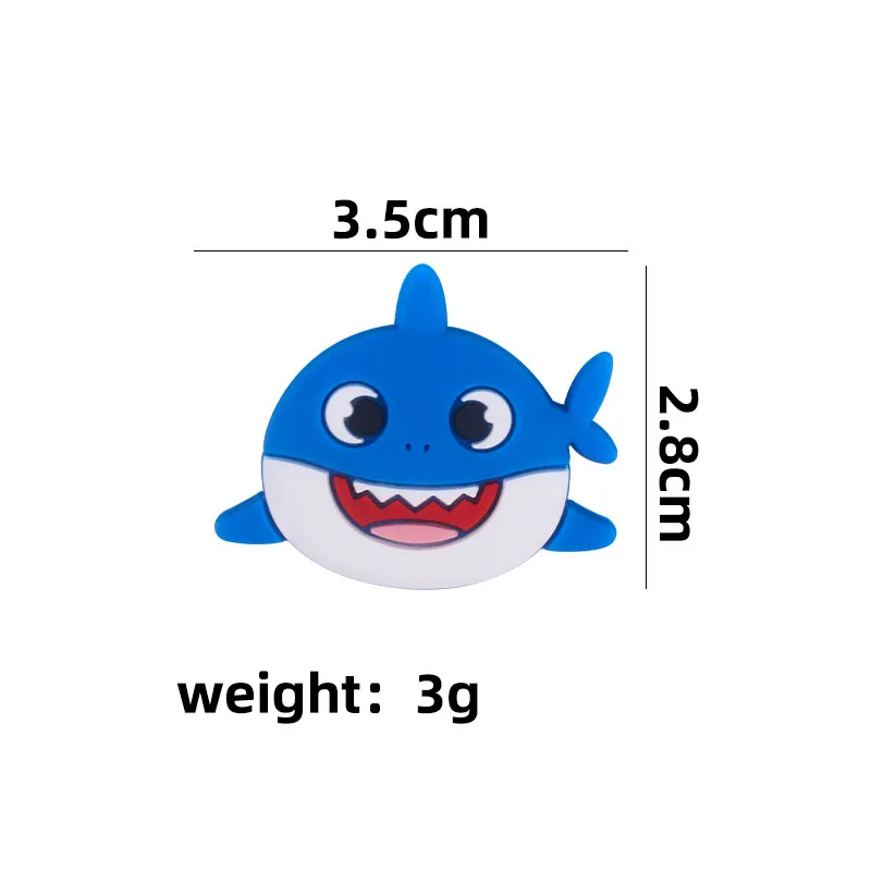 

XCQGH 3PCS Cute Shark Silicone Beads for DIY Nursing Teether Bracelet Necklace Baby Rattle Toy Molar Beads