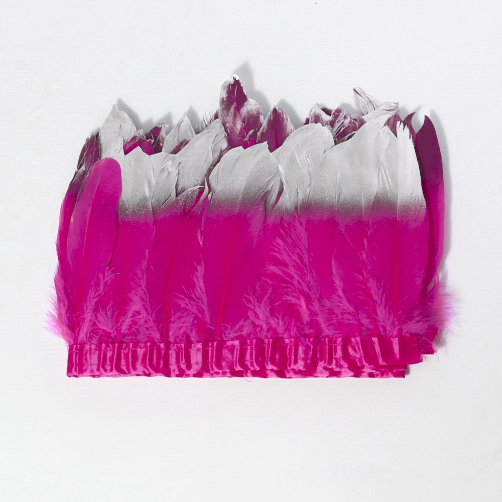 

Спрей из натурального красного гусиного пера, серебряная головка из ткани 2 метра, края «сделай сам», для покупок, шоу, костюмов, украшения дл...