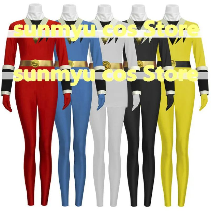 Ninja Sentai Kakuranger red pink blue black white yellow Cosplay Costume,Custom Size Halloween