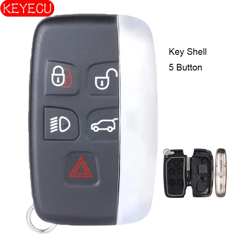 KEYECU 5 кнопочный умный дистанционный автомобильный чехол для ключей Fob Land Rover Range