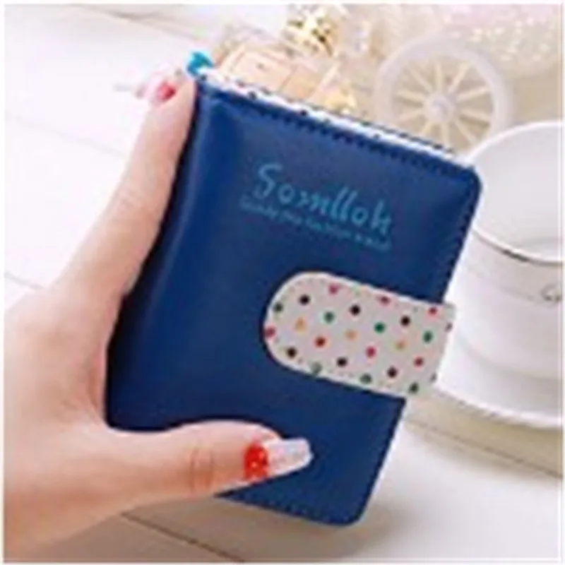 Новые модные женские кошельки ярких цветов короткие кожаные на молнии в горошек