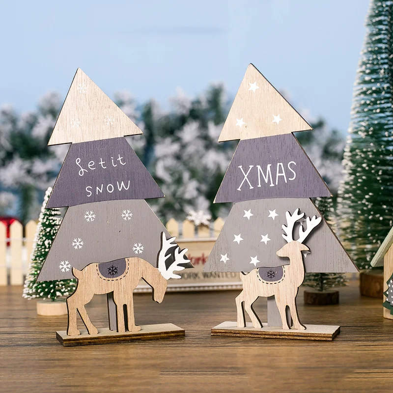 

Christmas wood decoration christmas decorations for home christmas ornaments Xmas Snow elk new year 2022 natale crafts navidad