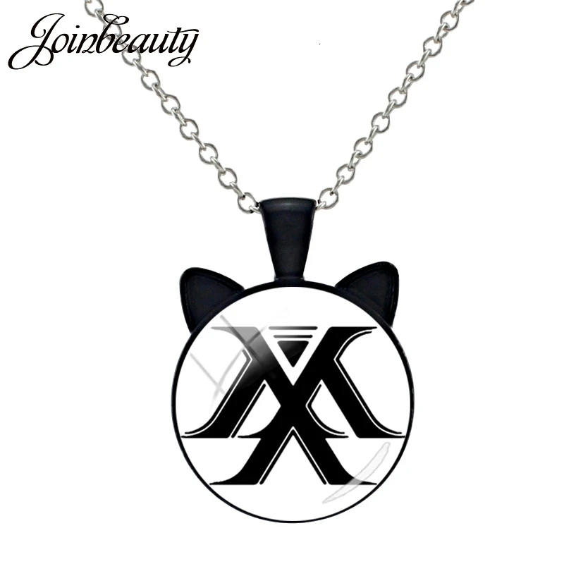 JOINBEAUTY, модное винтажное ожерелье Kpop Monsta X с кошачьими ушками, кулоны из стекла, ожерелье для мужчин и женщин, аксессуары MN07