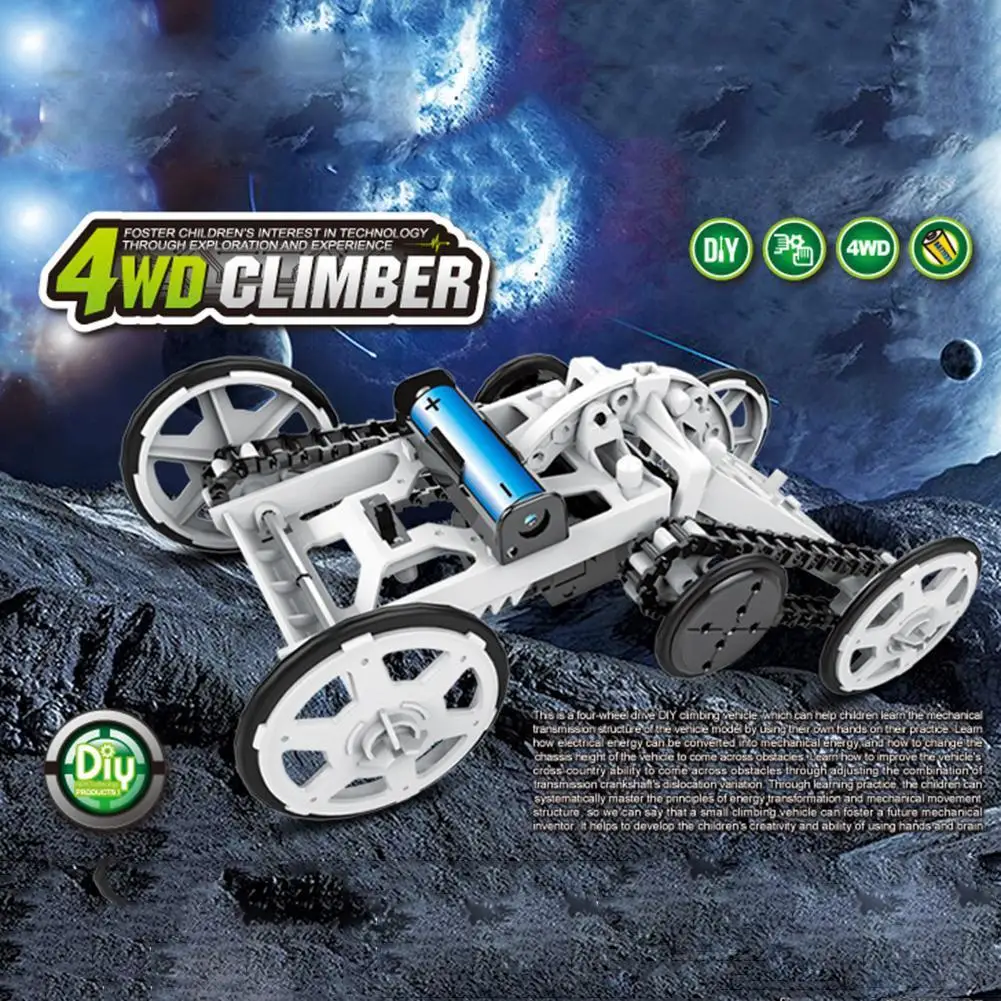 

Creative Gift Self-Assembled Model Toy DIY 4WD Engineering Climbing Space Vehicle Science Experiment Education Toy