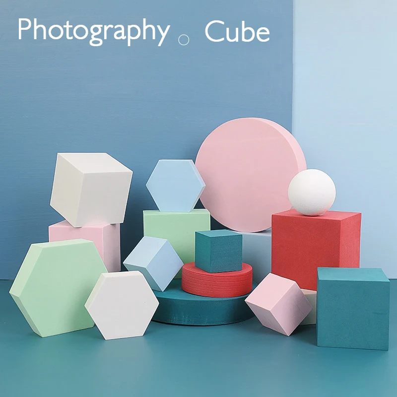 

Set sale Hard Foam Geometric Cube Life Photo Photography Material Fotografia Shoot Props for Jewelry, Toiletries, Makeup Tools