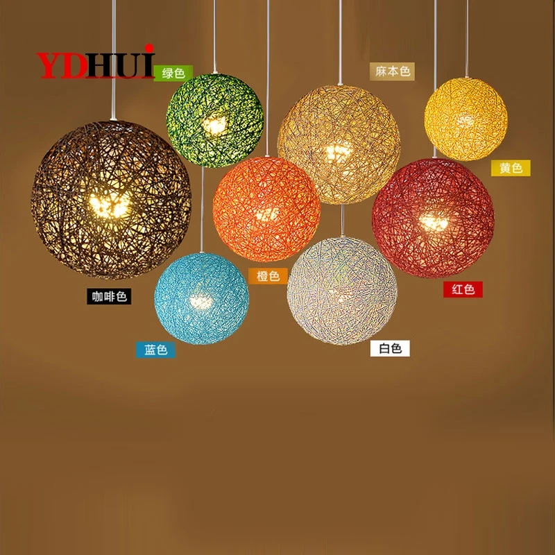 Креативная индивидуальная люстра из конопляного шара современная простая