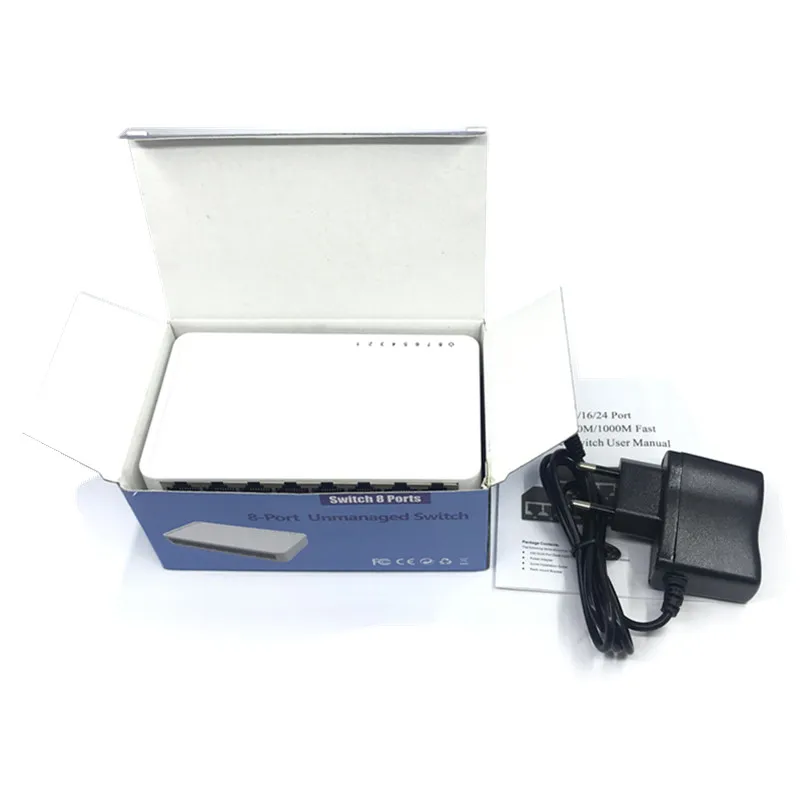 OEM новая модель 8 портов Gigabit Switch настольный коммутатор RJ45 Ethernet 10/100/1000 Мбит/с Lan Hub