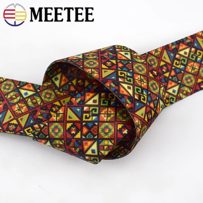 5 м 38 мм полиэфирные ленты с принтом этнические для одежды ремень пояса