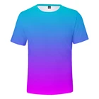 Футболка для мужчин и женщин, однотонная зеленая рубашка с 3d принтом, радужная уличная одежда для мальчиков и девочек, цветная, на лето