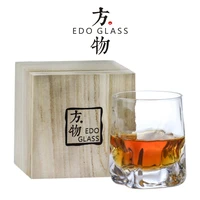 japonism square thick bottom whiskey mug irregular cup body art edo crystal xo brandy snifters verre whisky rock straight glass