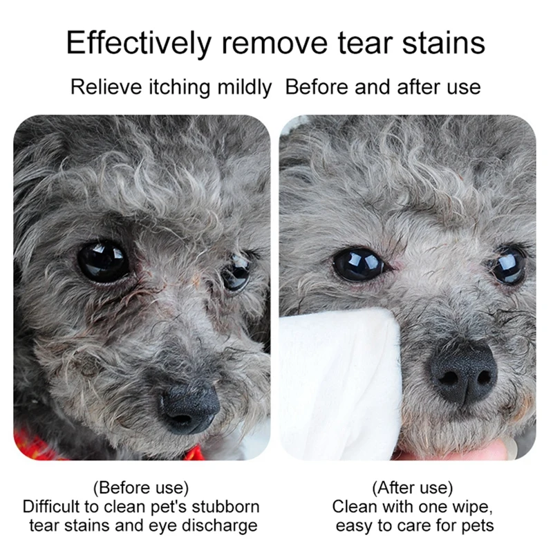 80 шт./лот влажные салфетки для глаз питомца удаления пятен со слезой кошки собаки