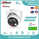 Сетевой видеорегистратор Dahua WizSense 8MP IP Камера IPC-HDW3849H-AS-PV полный Цвет H265 + POE встроенный микрофон и Динамик SD Card Безопасности CCTV видео купол Камера