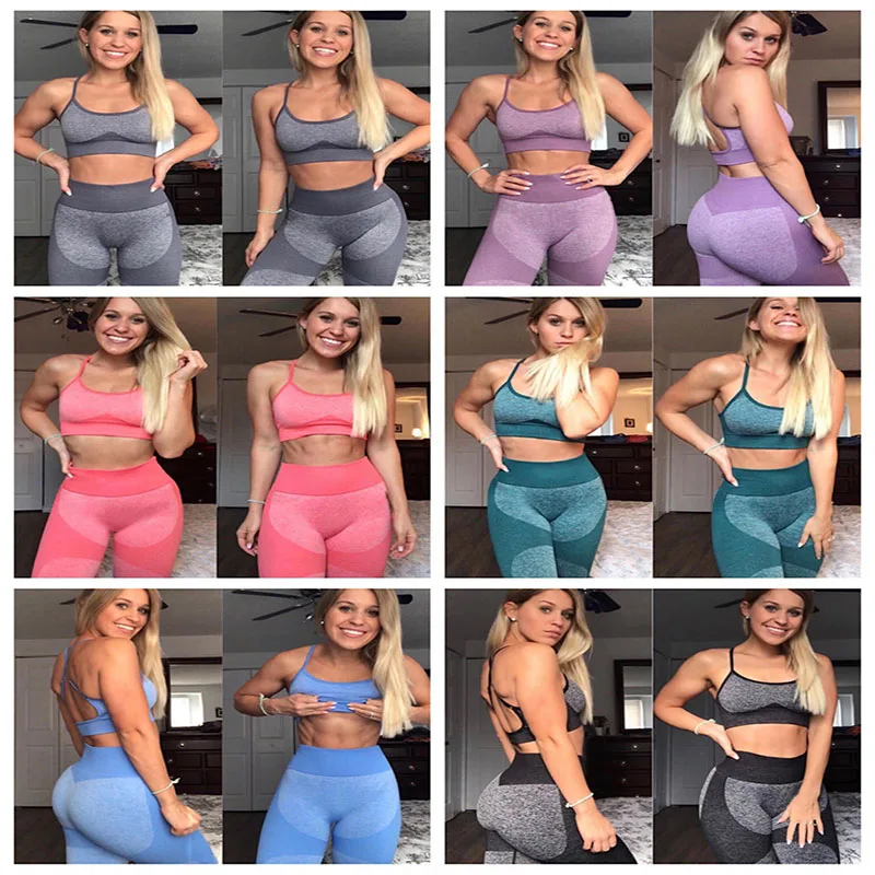 Женский комплект для йоги спортивные костюмы одежда бега фитнеса спортзала