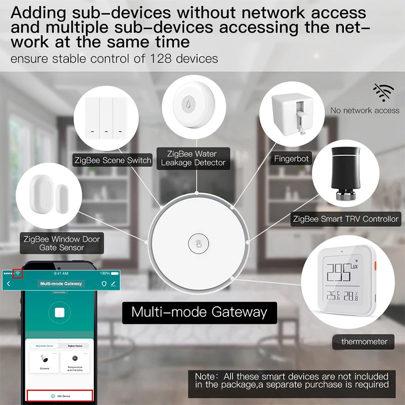 Умный шлюз Tuya Smart Life многорежимный ZigBee Wi-Fi Bluetooth совместимый хаб беспроводное