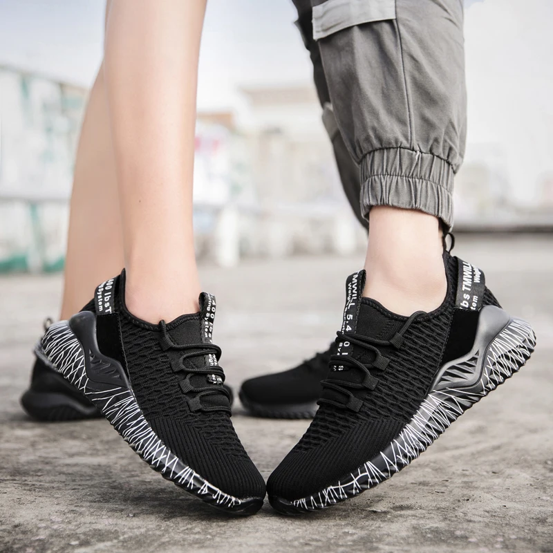 Женские кроссовки Vanmie черные из дышащего материала на каждый день 2019|Обувь без