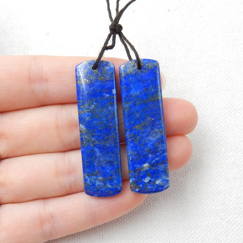 По выгодной цене, по 1 паре, Натуральный камень Lapis Lazuli драгоценный камень серьги из бисера 45x13x4 мм 12,8 г Модные украшения серьги для Для женщин