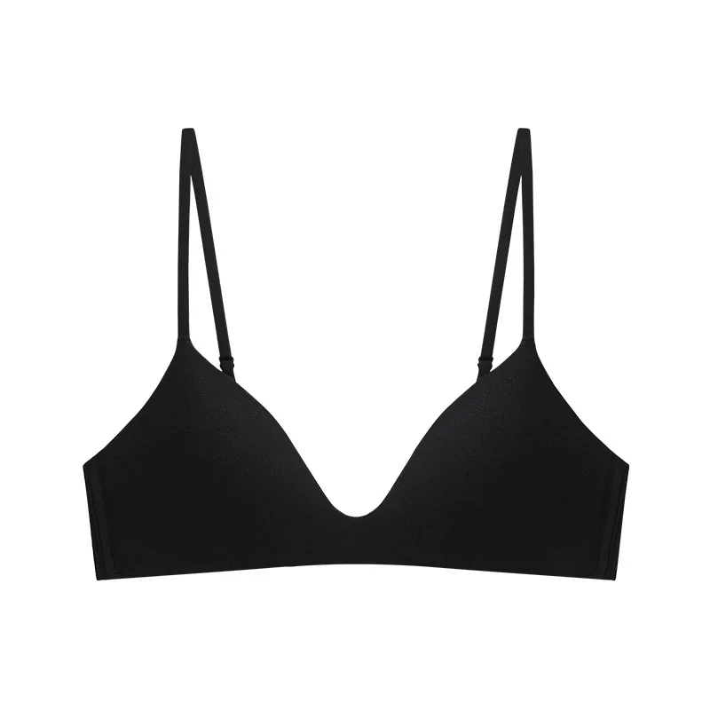 

Lingerie Women's Japanese Triangle Cup Rimless Bra Girl Bra Small Bra Thin Modal Cotton Sexy French Style