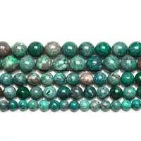 15 natural stone new dark green sediment turquoise imperial jasper round beads