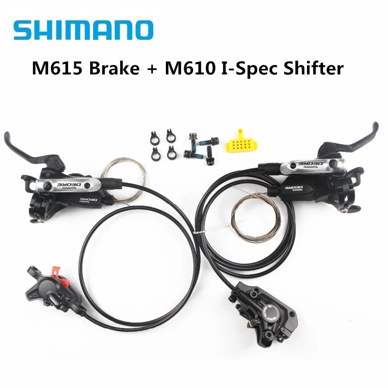 Shimano DEORE M615 Гидравлический дисковый тормоз+ M610 I-Spec Shifter 2/3x10 Набор скоростей MTB Горный передний 750 мм задний 1350 мм велосипед
