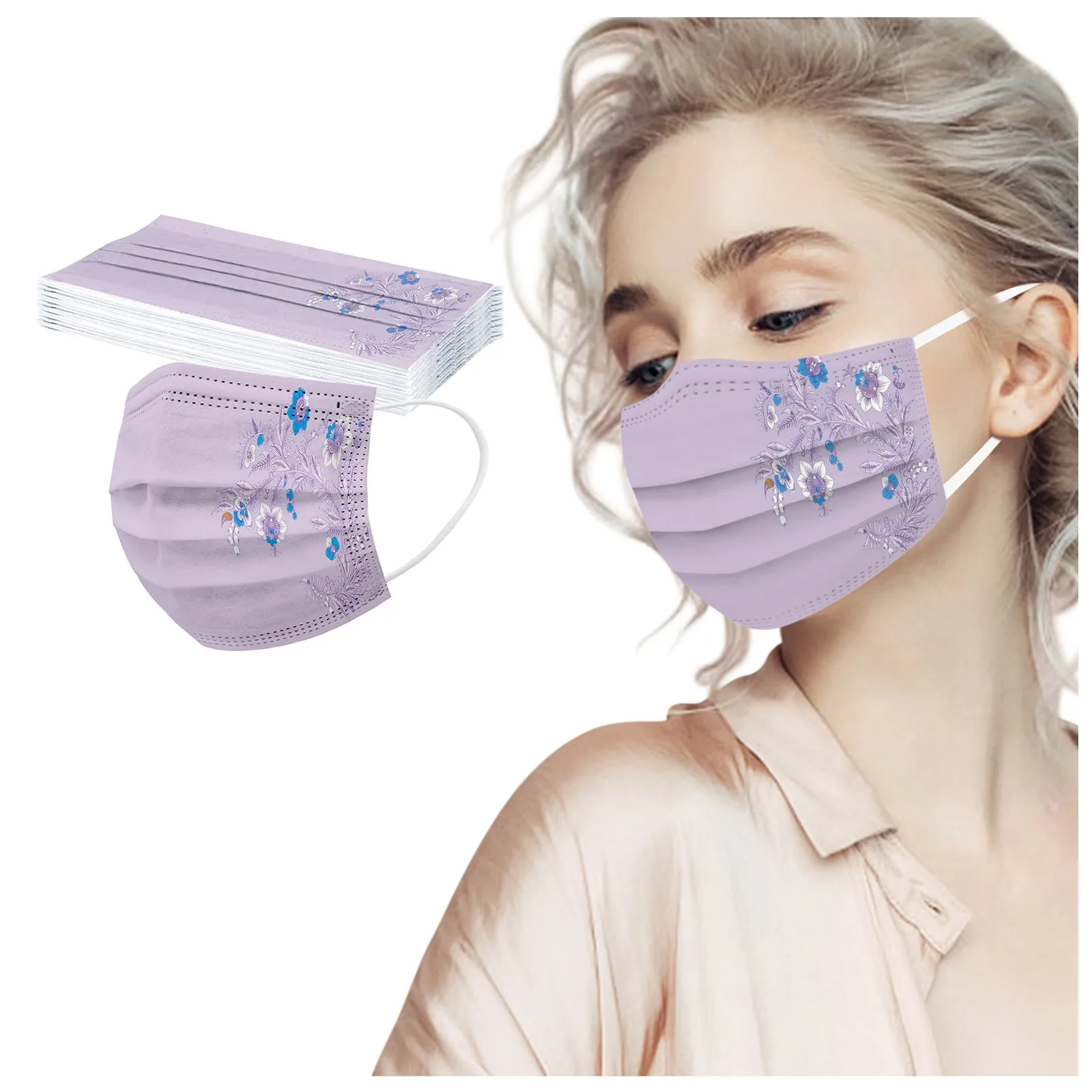 Маска одноразовая трехслойная с петлями для ушей 10 шт.|Аксессуары костюмов| |