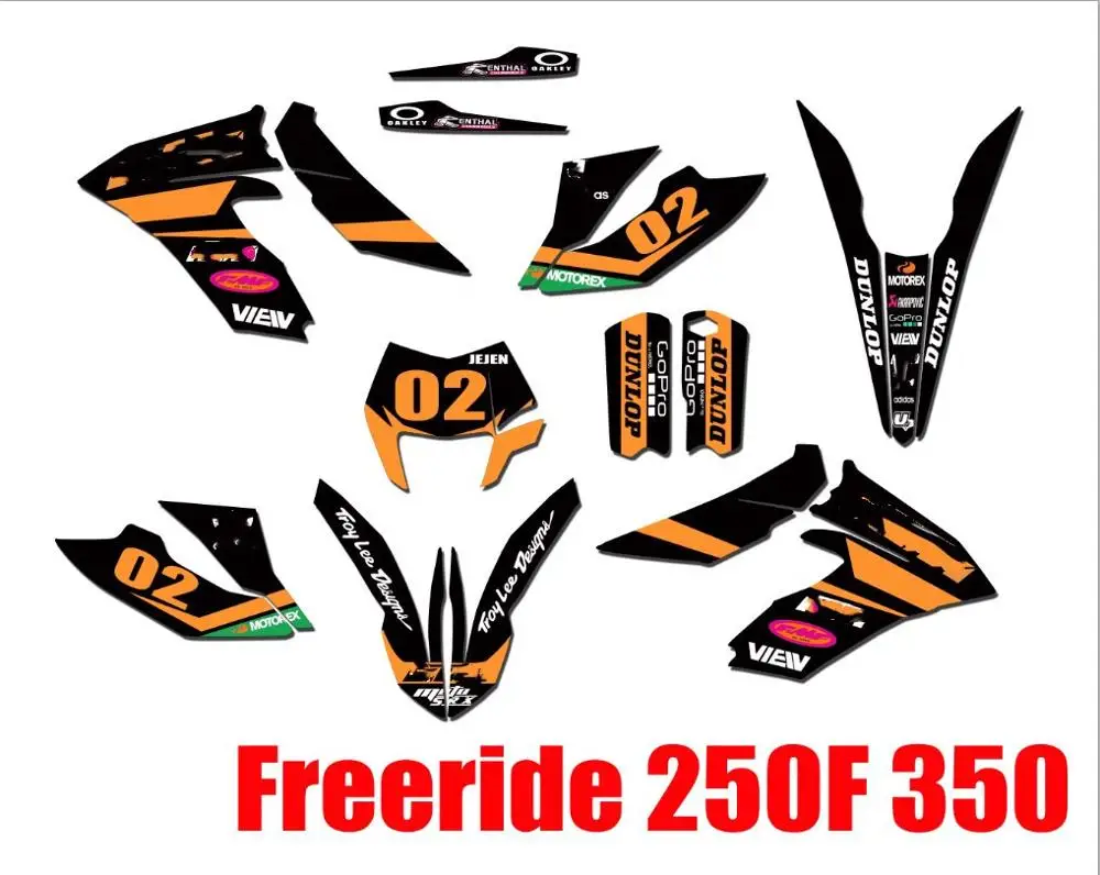 For KTM Freeride 250 350 Motorcycle Custom Numbers Names GRAPHICS BACKGROUNDS DECALS STICKERS Kits 250F | Автомобили и мотоциклы