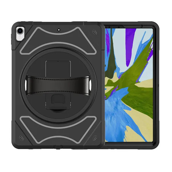 black TPU Rugged Shockproof Case For iPad Pro 12.9 inch 3rd Gen Tablet Protection Cover Kickstand Hand Strap for Kids Safe MTL01 - Цвет: black