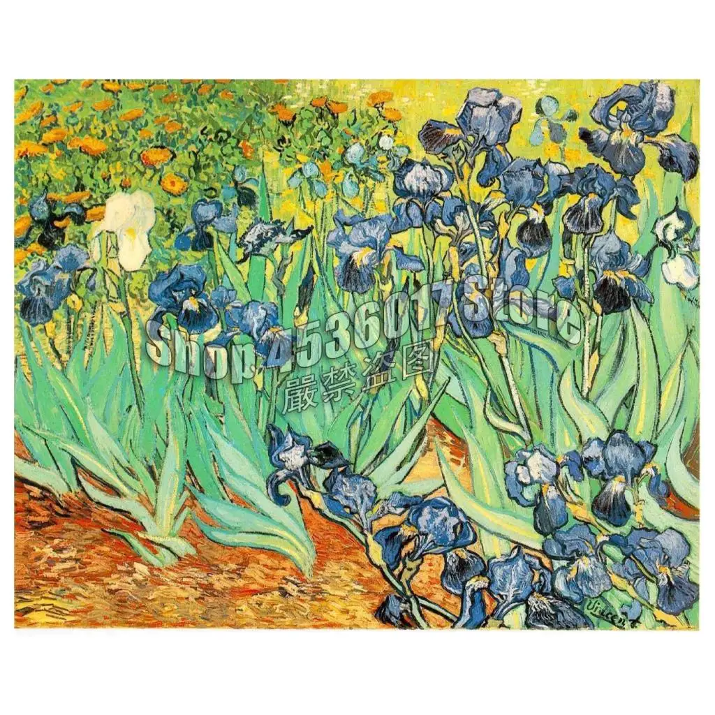 

Van Gogh 5d Diy Diamond Mosaic Irises Diamond Painting Cross Stitch Diamond Embroidery Flowers Pattern Rhinestone Decoration
