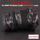 Виниловая наклейка для Sony FE 20 1,8GSEL20F18G, наклейка для объектива Sony FE 20 мм F1.8 G, Защитная пленка для защиты от царапин