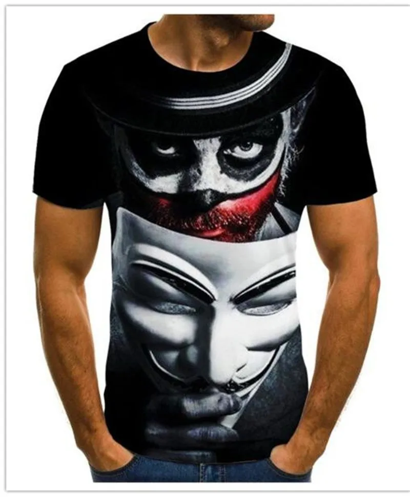 

2021 hot-sale Clown 3D Printed T Shirt Men Joker Face Male tshirt 3d Clown Short Sleeve Funny T Shirts Tops & Tees XXS-6XL