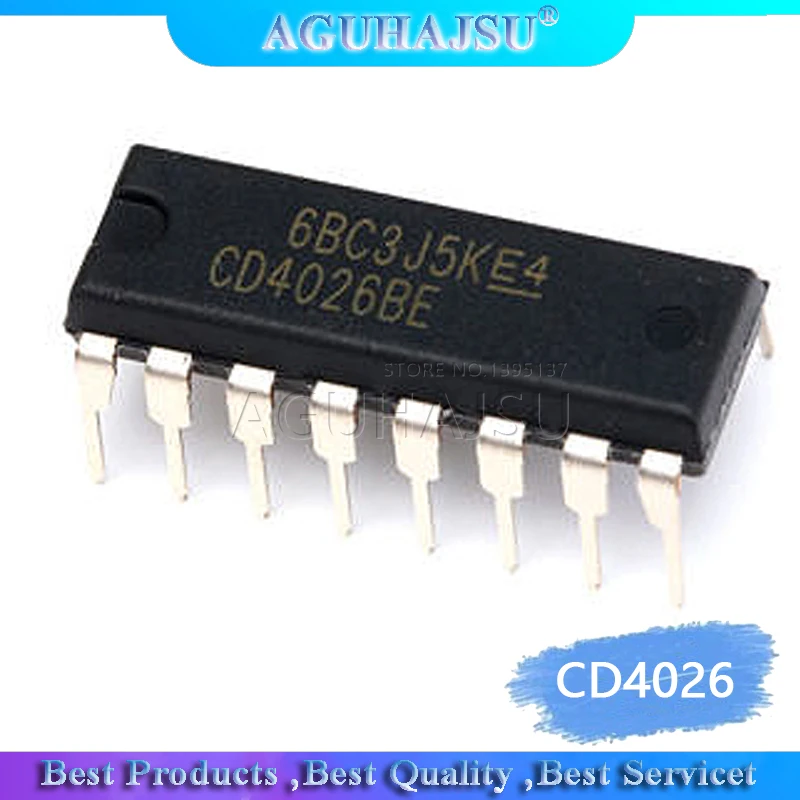1 шт./лот CD4026 CD4026BE 4026 IC CMOS счетчики десять лет/делитель DIP 16|Интегральные схемы| |