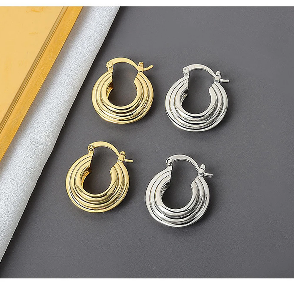 

South Korea's Golden Orb Earrings Cold Wind Restoring Ancient Ways Ms Exaggerated Geometry Character Circle Earrings Jewelry Gif