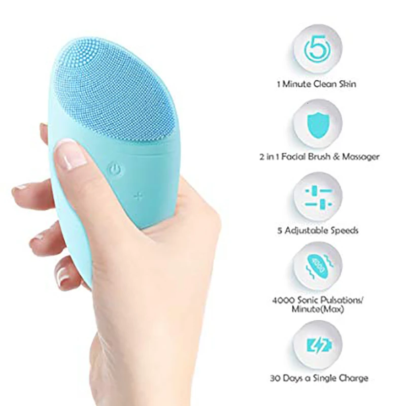 Электрическая Очищающая щетка для лица силиконовый очищающий массажер
