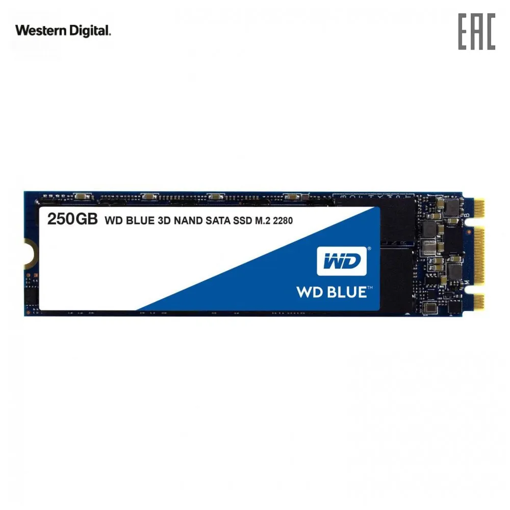 Фото Внутренний твердотельный накопитель SSD Western Digital Blue WDS250G2B0B 250 Гб №1