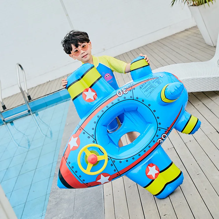 Круг для плавания детское круг утолщенное рулевое колесо мультяшный самолет